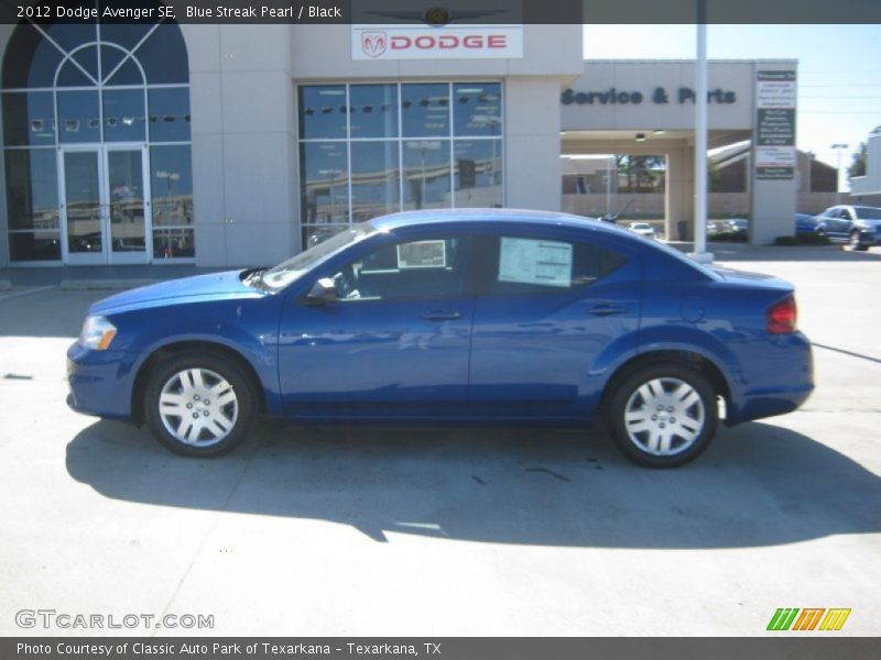 Blue Streak Pearl / Black 2012 Dodge Avenger SE