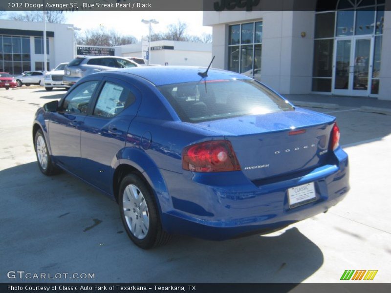 Blue Streak Pearl / Black 2012 Dodge Avenger SE
