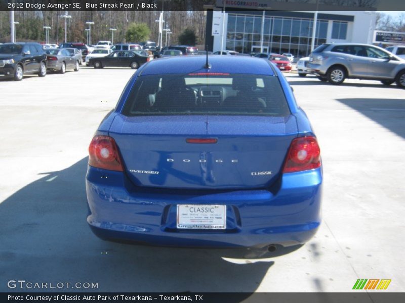 Blue Streak Pearl / Black 2012 Dodge Avenger SE