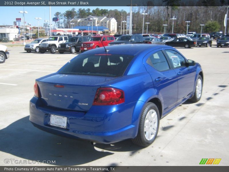 Blue Streak Pearl / Black 2012 Dodge Avenger SE