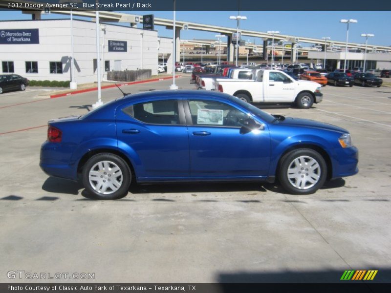 Blue Streak Pearl / Black 2012 Dodge Avenger SE
