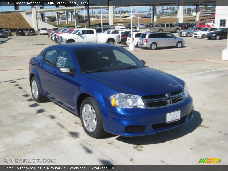 Blue Streak Pearl / Black 2012 Dodge Avenger SE