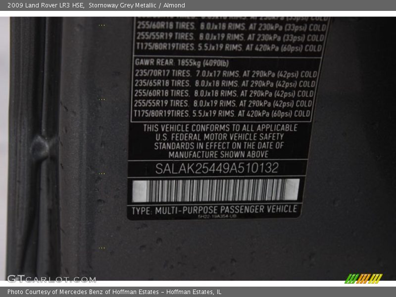 Stornoway Grey Metallic / Almond 2009 Land Rover LR3 HSE