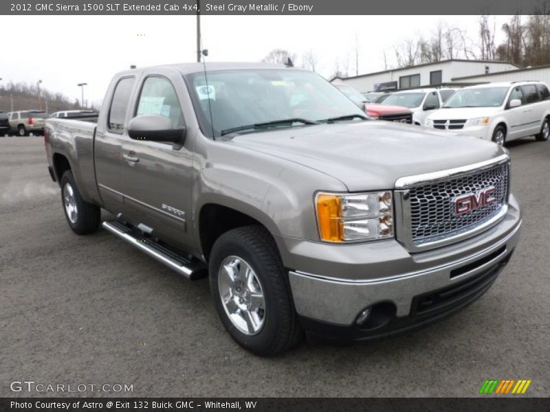 Steel Gray Metallic / Ebony 2012 GMC Sierra 1500 SLT Extended Cab 4x4