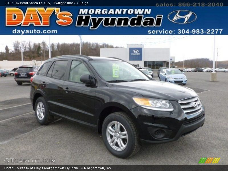 Twilight Black / Beige 2012 Hyundai Santa Fe GLS
