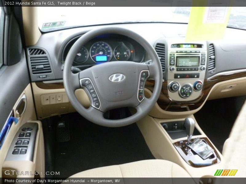 Twilight Black / Beige 2012 Hyundai Santa Fe GLS