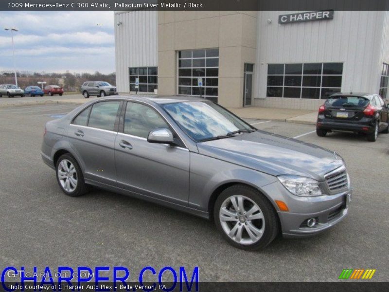 Palladium Silver Metallic / Black 2009 Mercedes-Benz C 300 4Matic