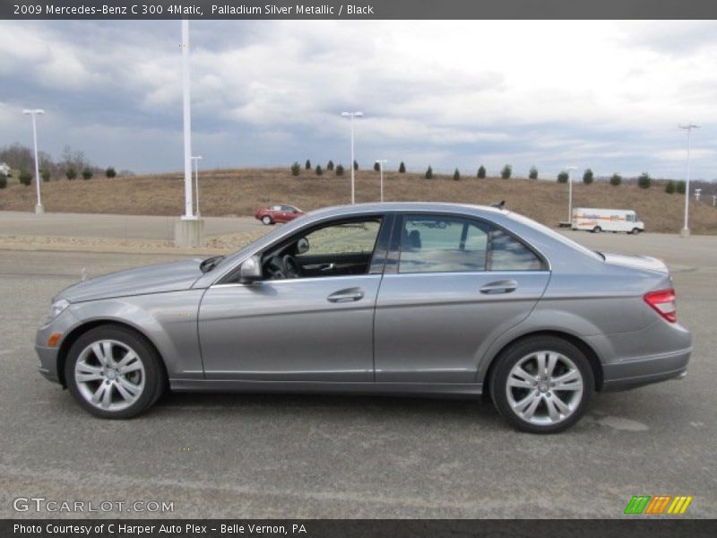 Palladium Silver Metallic / Black 2009 Mercedes-Benz C 300 4Matic