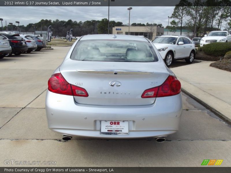 Liquid Platinum / Stone 2012 Infiniti G 37 Journey Sedan