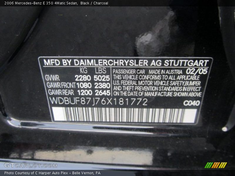 Black / Charcoal 2006 Mercedes-Benz E 350 4Matic Sedan