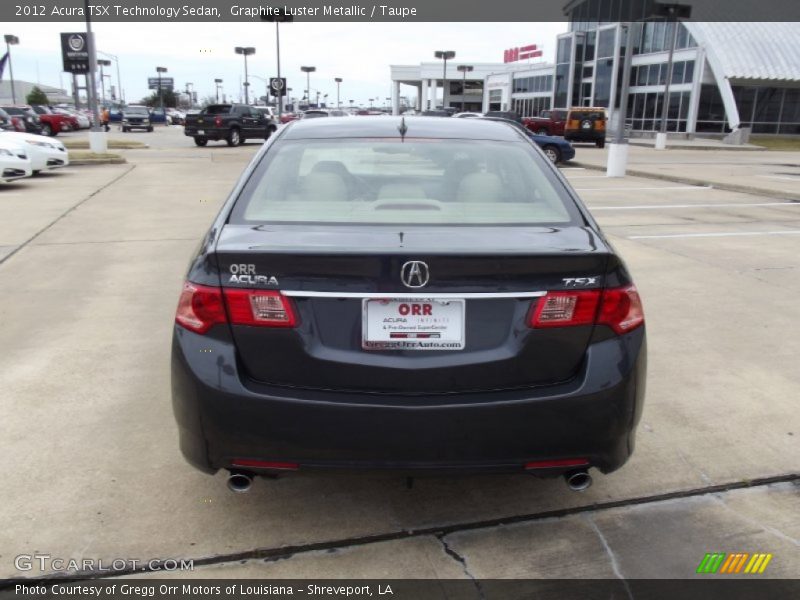Graphite Luster Metallic / Taupe 2012 Acura TSX Technology Sedan