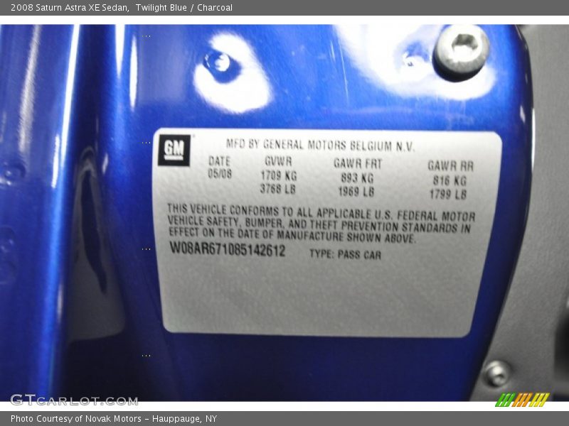 Twilight Blue / Charcoal 2008 Saturn Astra XE Sedan