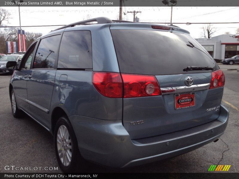 Blue Mirage Metallic / Stone 2009 Toyota Sienna Limited AWD