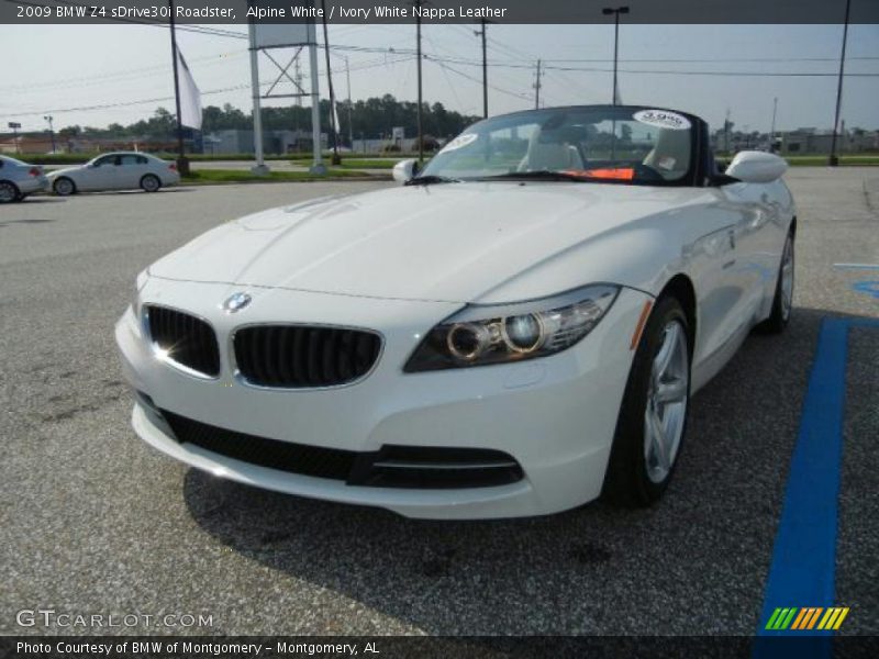 Alpine White / Ivory White Nappa Leather 2009 BMW Z4 sDrive30i Roadster