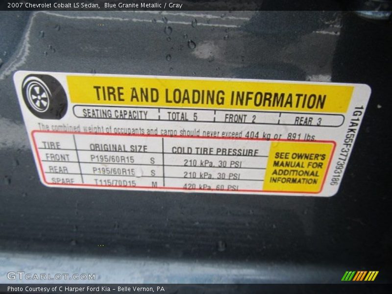 Blue Granite Metallic / Gray 2007 Chevrolet Cobalt LS Sedan