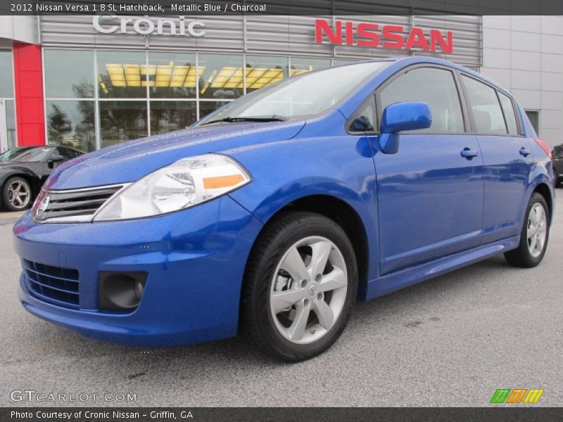 Metallic Blue / Charcoal 2012 Nissan Versa 1.8 SL Hatchback
