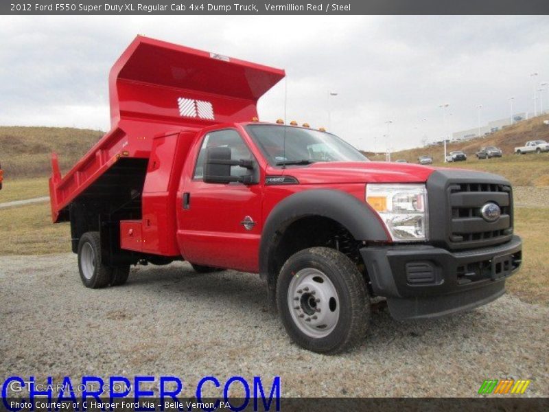Vermillion Red / Steel 2012 Ford F550 Super Duty XL Regular Cab 4x4 Dump Truck