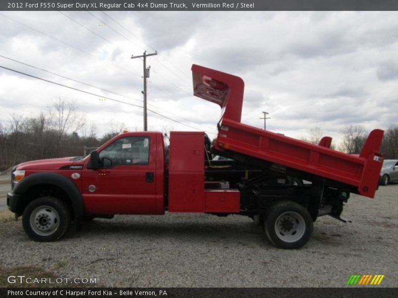 Vermillion Red / Steel 2012 Ford F550 Super Duty XL Regular Cab 4x4 Dump Truck