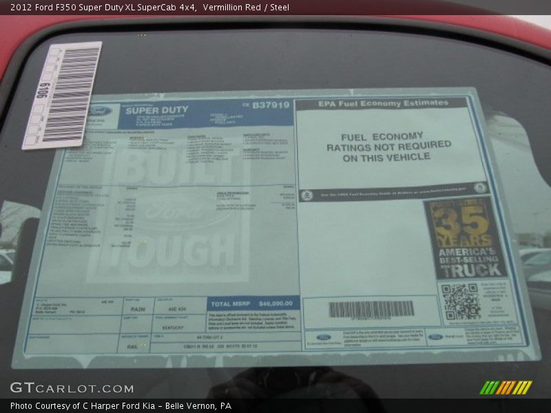 Vermillion Red / Steel 2012 Ford F350 Super Duty XL SuperCab 4x4