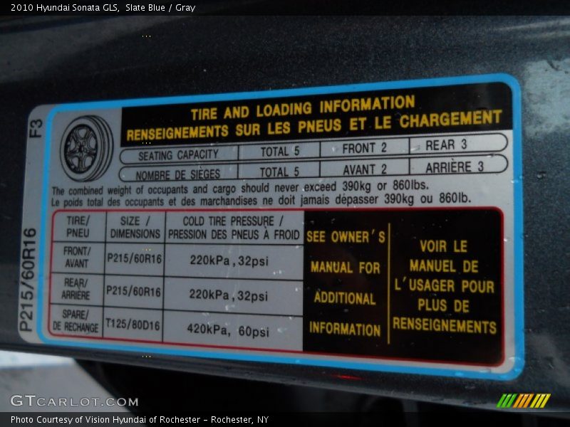 Slate Blue / Gray 2010 Hyundai Sonata GLS