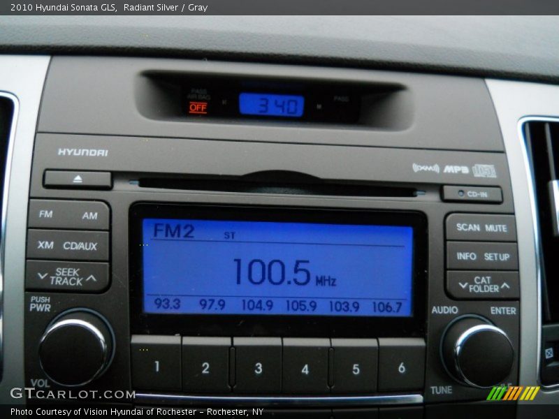 Radiant Silver / Gray 2010 Hyundai Sonata GLS