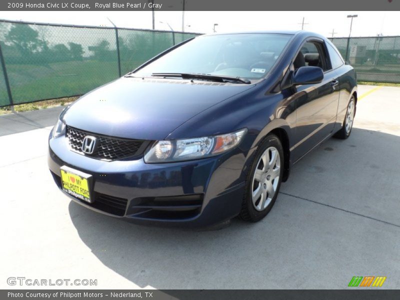 Royal Blue Pearl / Gray 2009 Honda Civic LX Coupe