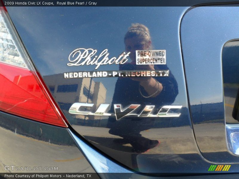 Royal Blue Pearl / Gray 2009 Honda Civic LX Coupe