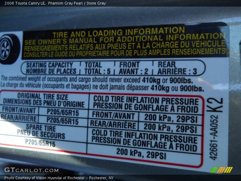 Phantom Gray Pearl / Stone Gray 2006 Toyota Camry LE