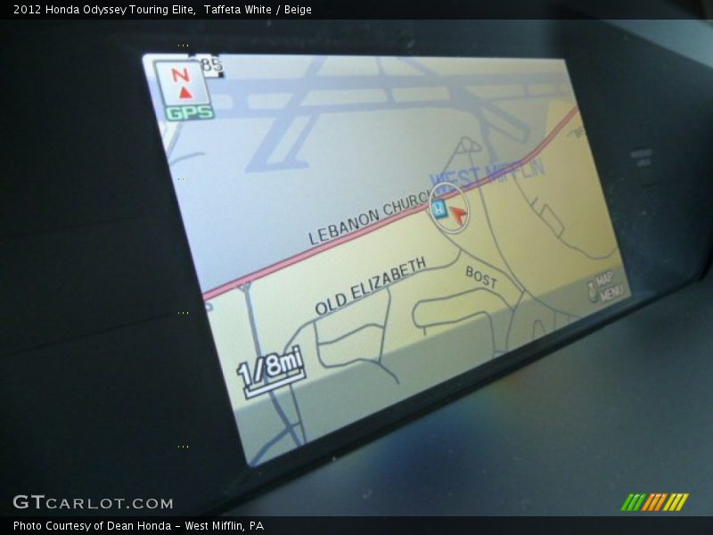 Taffeta White / Beige 2012 Honda Odyssey Touring Elite