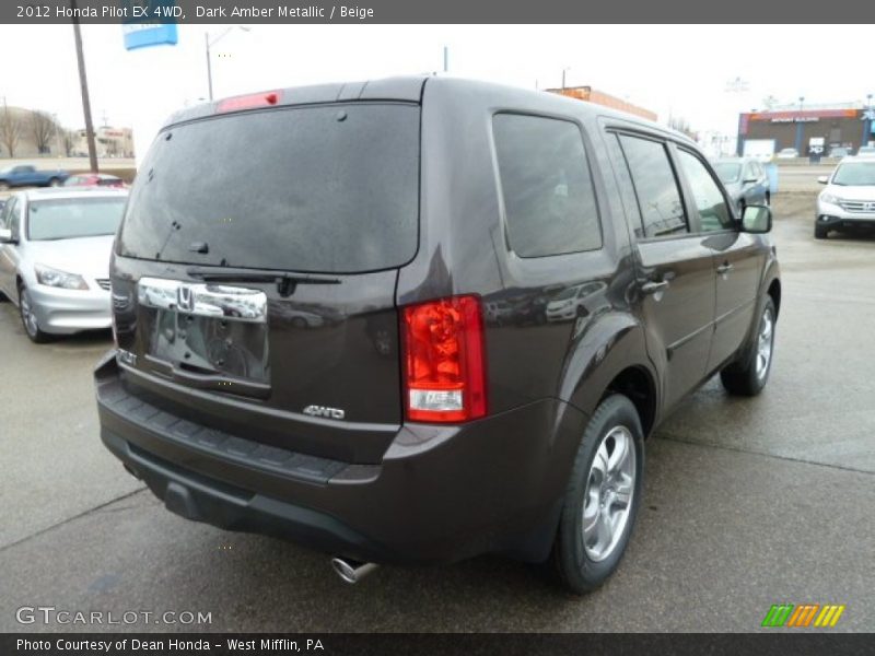 Dark Amber Metallic / Beige 2012 Honda Pilot EX 4WD