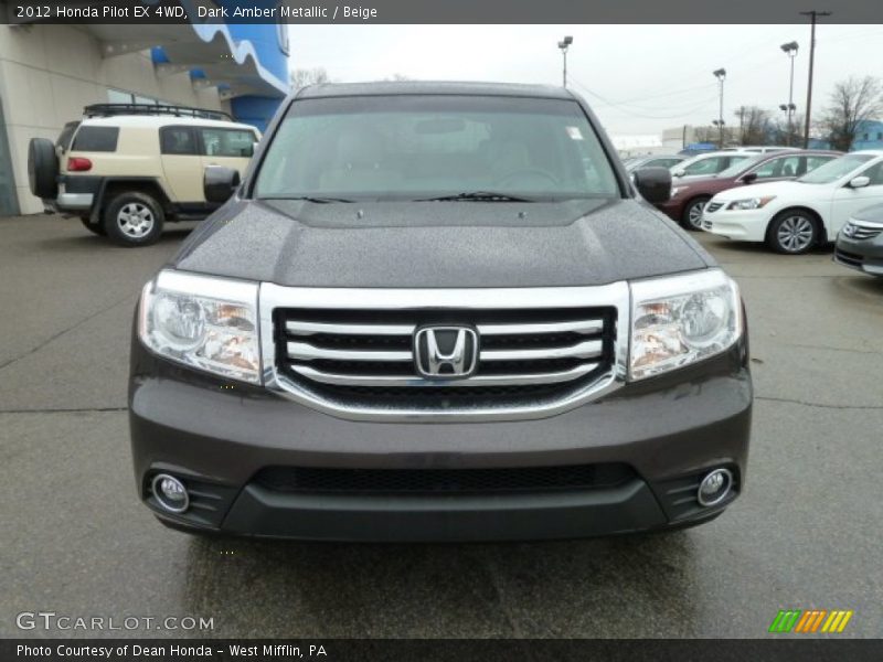 Dark Amber Metallic / Beige 2012 Honda Pilot EX 4WD