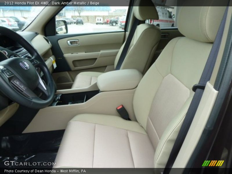 Dark Amber Metallic / Beige 2012 Honda Pilot EX 4WD