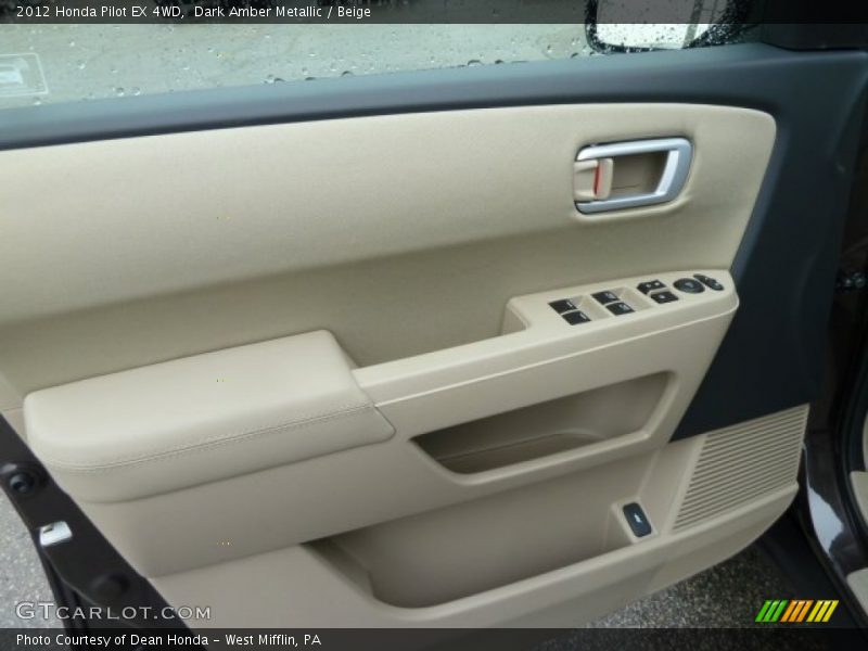 Dark Amber Metallic / Beige 2012 Honda Pilot EX 4WD