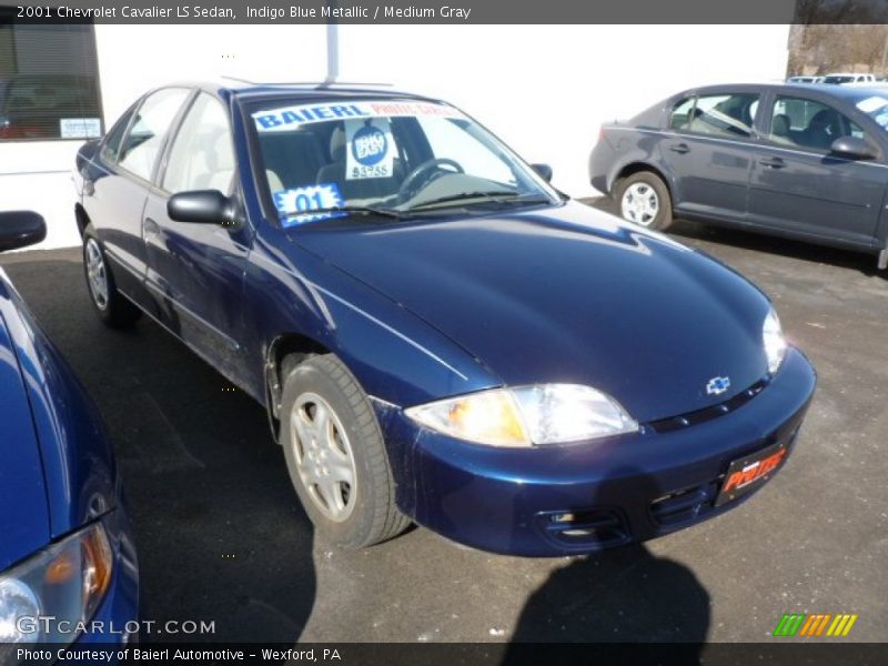 Indigo Blue Metallic / Medium Gray 2001 Chevrolet Cavalier LS Sedan