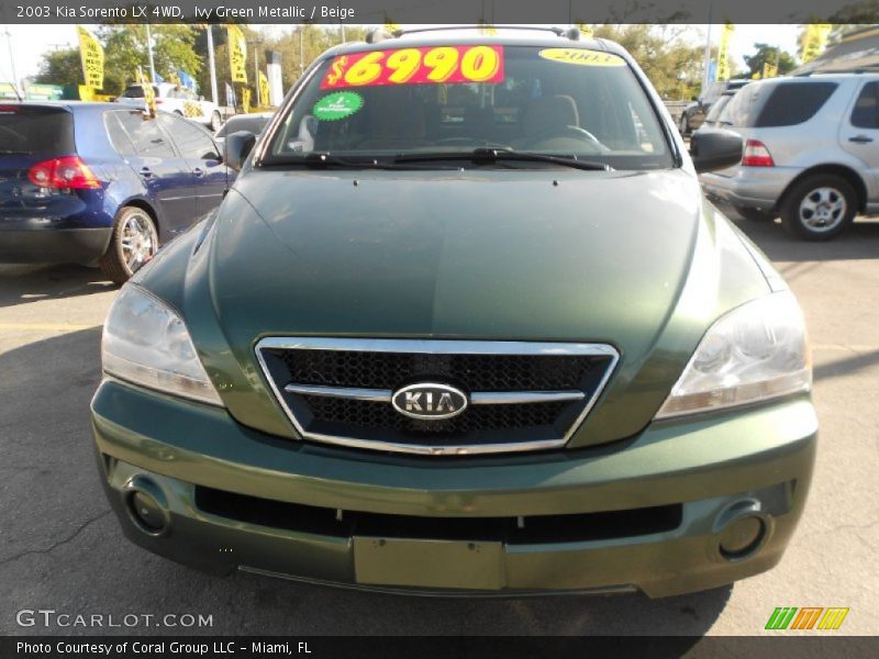 Ivy Green Metallic / Beige 2003 Kia Sorento LX 4WD