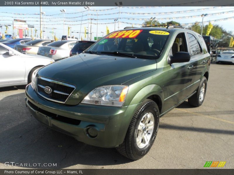 Ivy Green Metallic / Beige 2003 Kia Sorento LX 4WD