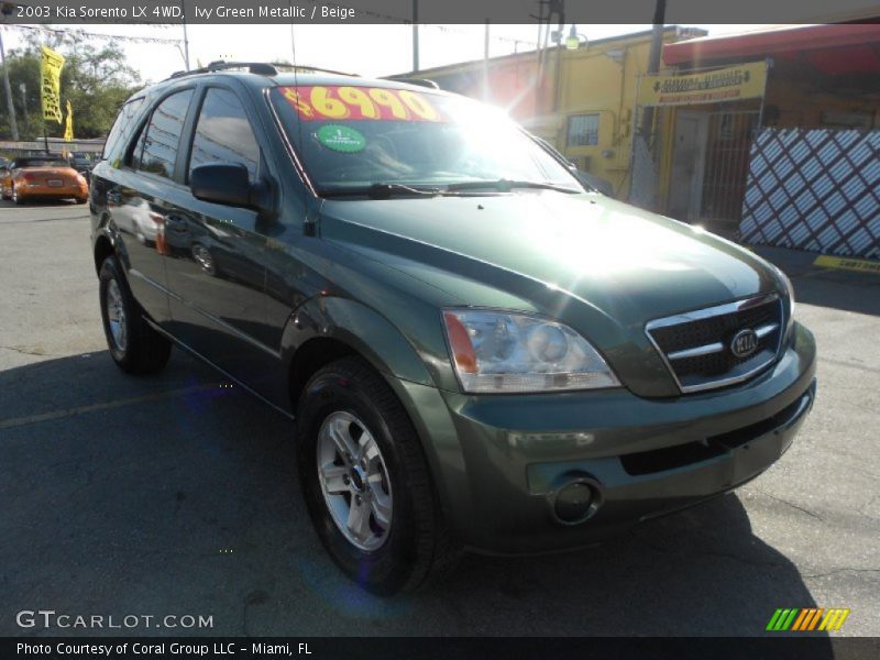 Ivy Green Metallic / Beige 2003 Kia Sorento LX 4WD