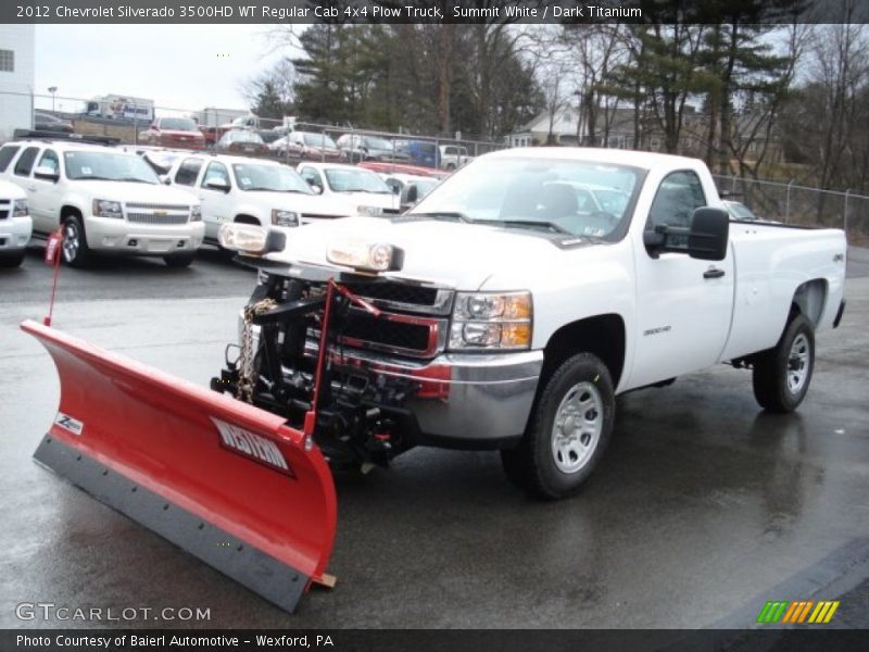 Summit White / Dark Titanium 2012 Chevrolet Silverado 3500HD WT Regular Cab 4x4 Plow Truck