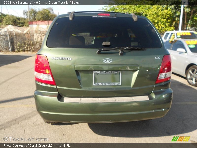 Ivy Green Metallic / Beige 2003 Kia Sorento LX 4WD