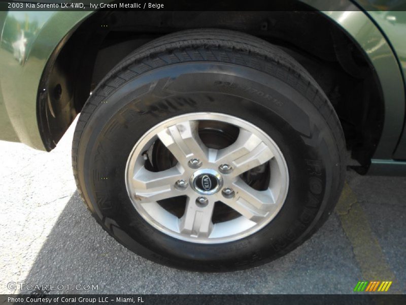 Ivy Green Metallic / Beige 2003 Kia Sorento LX 4WD