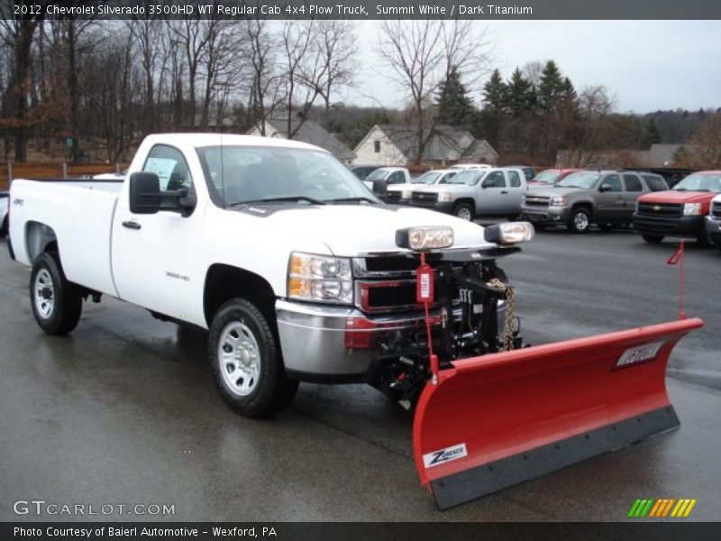 Summit White / Dark Titanium 2012 Chevrolet Silverado 3500HD WT Regular Cab 4x4 Plow Truck