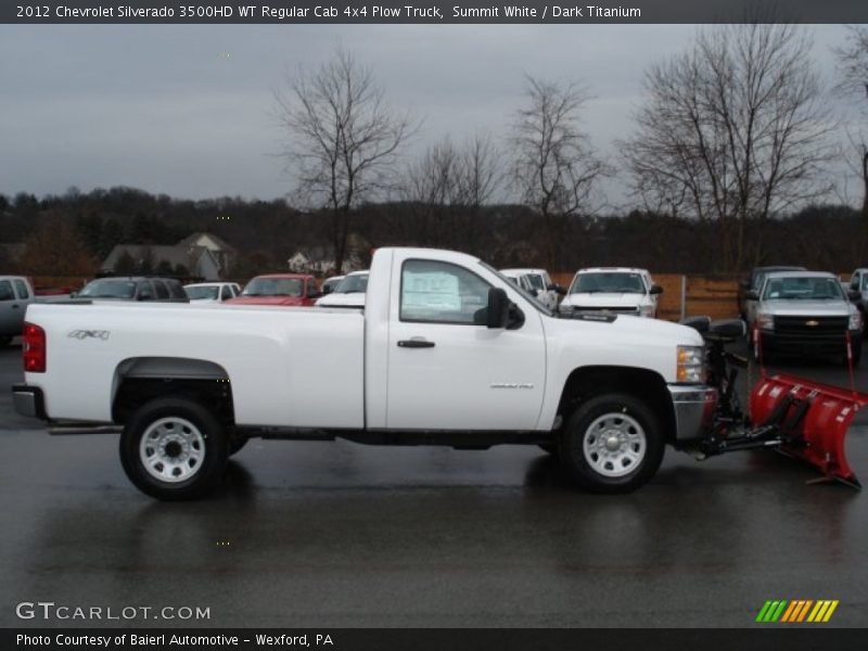 Summit White / Dark Titanium 2012 Chevrolet Silverado 3500HD WT Regular Cab 4x4 Plow Truck