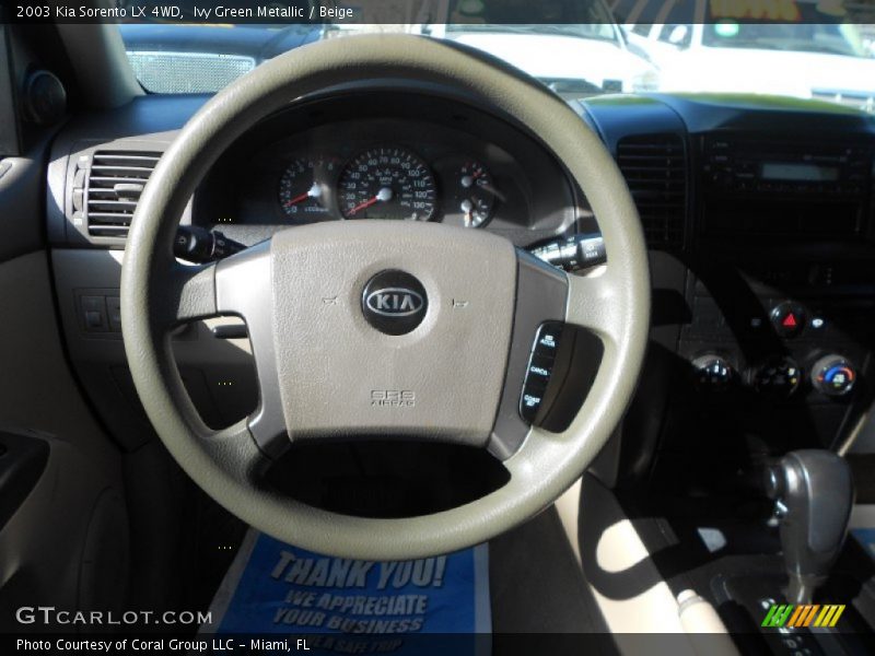 Ivy Green Metallic / Beige 2003 Kia Sorento LX 4WD