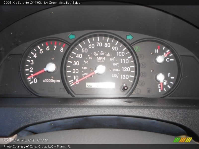 Ivy Green Metallic / Beige 2003 Kia Sorento LX 4WD