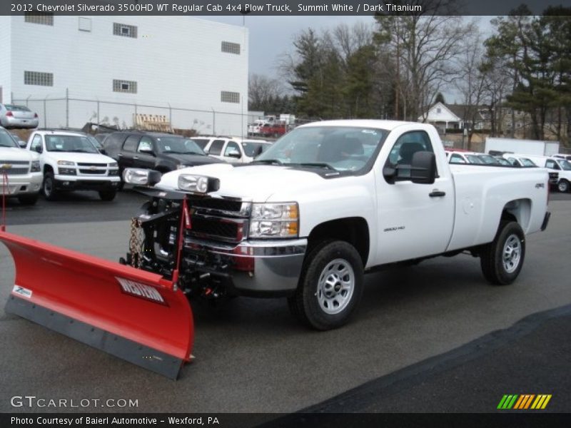 Summit White / Dark Titanium 2012 Chevrolet Silverado 3500HD WT Regular Cab 4x4 Plow Truck