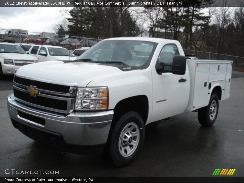 Summit White / Dark Titanium 2012 Chevrolet Silverado 3500HD WT Regular Cab 4x4 Commercial