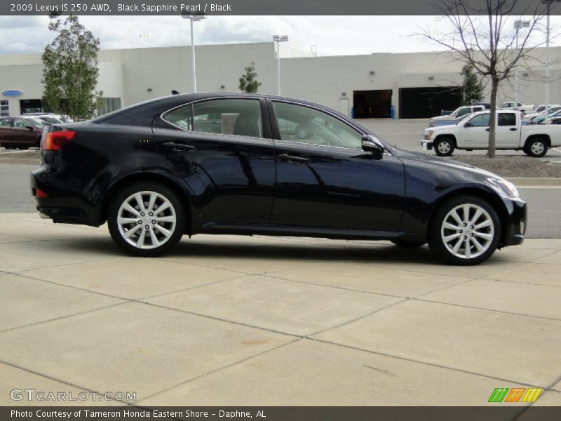 Black Sapphire Pearl / Black 2009 Lexus IS 250 AWD