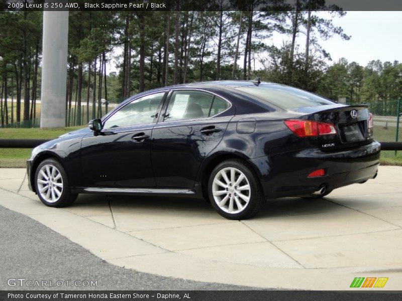 Black Sapphire Pearl / Black 2009 Lexus IS 250 AWD