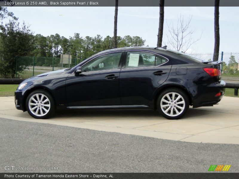 Black Sapphire Pearl / Black 2009 Lexus IS 250 AWD