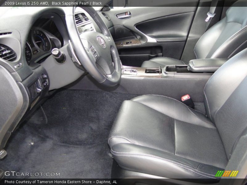 Black Sapphire Pearl / Black 2009 Lexus IS 250 AWD